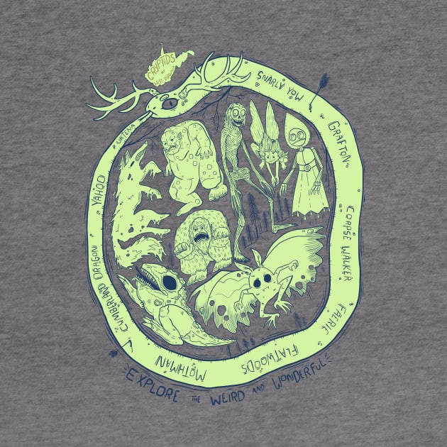 West Virginia Cryptids : Explore the Weird and Wonderful T-Shirt by Ballyraven